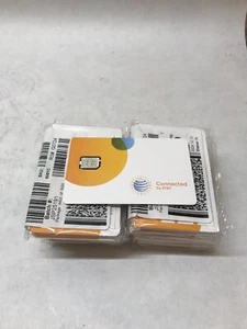 Zestaw 100 nowych kart na karcie AT&T Nano Sim obsługa kart 4G LTE i 5G nowa w pakiecie -DW - Zdjęcie 1 z 4