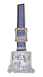 CAT Caterpillar Pocket Watch Fob Foley Machinery Circa 1915 Leather Strap Mass. - Picture 1 of 6