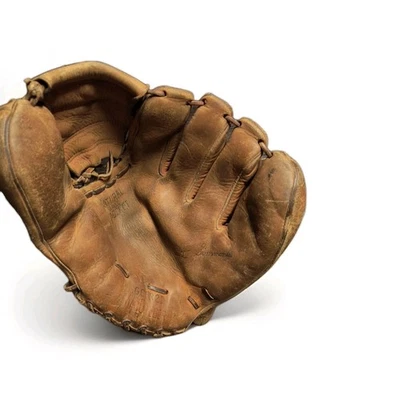 GUANTE DE BÉISBOL MacGREGOR EE. UU. G1321 1950S CURT SIMMONS tela cerrada cuero raro Foto 1 de 4