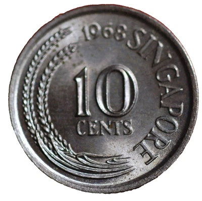 Singapore 10 Cents 1968 KM# 3 - Image 1 of 2