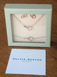 Olivia Burton Rose Gold Plated Necklace, Earrings & Bracelet Set RRP £60 - Picture 1 of 14