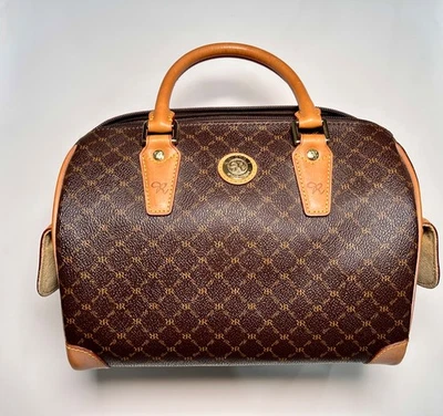 Rioni Moda Italia Monograma Mango Superior Cuero Marrón Puse con 2 Bolsillos a Presión Foto 1 de 4