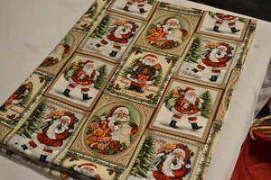 Santa Holiday Fabric Cotton/Cotton Blend Approx 1.5 yds - Picture 1 of 2