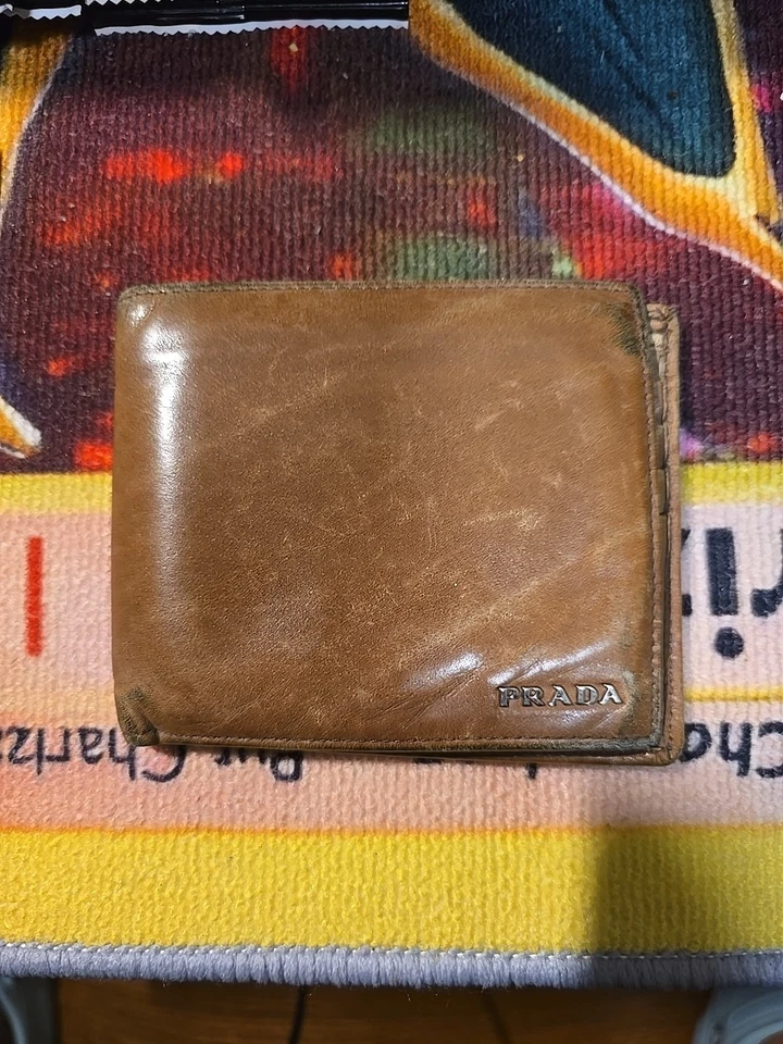 Мужской бумажник PRADA коричневый - Изображение 1 из 4