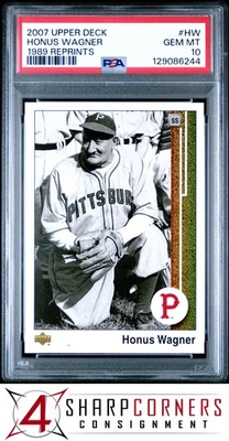 2007 ВЕРХНЯЯ ПАЛУБА 1989 ПЕРЕИЗДАНИЯ #HW HONUS WAGNER HOF POP 1 PSA 10 - Изображение 1 из 2