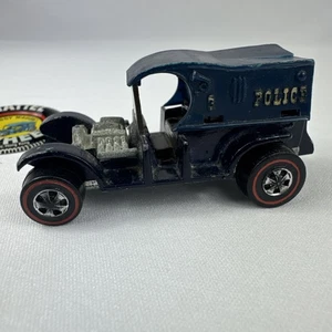 Vintage 1969 Hot Wheels Redline Police Paddy Wagon Blue USA Die Cast w Button - Picture 1 of 18