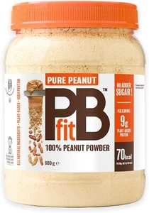 PBfit reines Erdnusspulver - kein Zucker, 9 g pflanzliches Protein, 82% weniger Fett, 680g - Bild 1 von 6