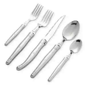 Jean Dubost Laguiole 20-Piece Flatware Stainless Steel Set enclosed in Wood Tray - Picture 1 of 2