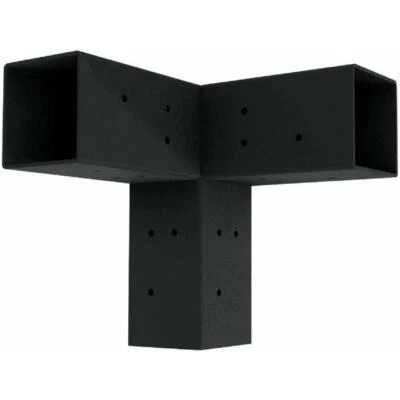 LINX 4 in. TetraFit Black Steel Extension Bracket Pergola for 4x4 Wood Posts - Image 1 of 4