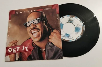 MICHAEL JACKSON & STEVIE WONDER Get it 7" SPAIN PROMOSINGLE VINYL VERY RARE 1988 - Image 1 of 2