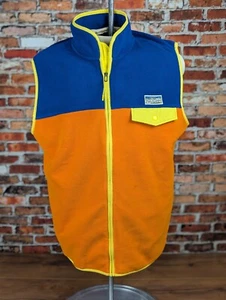 Polo Ralph Lauren Chaleco de Vellón Cepillado Bloqueado de Color para Hombres X-Grande Naranja Azul - Imagen 1 de 7
