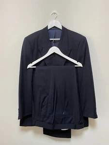 Tuta uomo vintage Hugo Boss AL CAPONE blu lana taglia 25 EU50 UK40 / W36 L30 - Foto 1 di 10