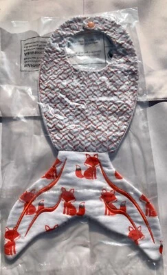 婴儿围兜淋浴礼物手工刺绣全新按扣棉婴儿双面乐趣 — 第 1/2 张图片