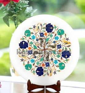 Exquisite Marble Inlay Plate – Handcrafted Elegance - Picture 1 of 4
