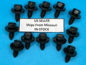 (QTY 12) Body Bolt 3/8-16 X 1'' Loose Washer 9/16 Head for GM 3986997 Hood Hinge - Picture 1 of 9