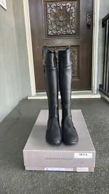 NUEVO EN CAJA Alberto Fasciani 103 Custo Boot 38 Botas Ecuestres Altas Delgadas Foto 1 de 4