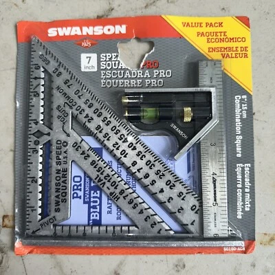Speed Square Layout Tool with Blue Book and Combination Square Swanson S0100-ACB - Image 1 of 2