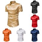 Men Shirt Dress Vacation Daily Summer Lapel Solid Color Tops Wedding Prom