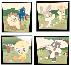 4pcs Baby Looney Tunes Canvas Art - 24cm x 24cm Each Print - New - Picture 1 of 6
