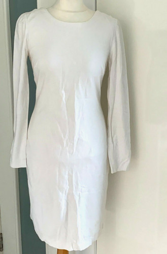 OFF WHITE Abito Banana Republic bianco sporco elasticizzato zip posteriore taglia 8