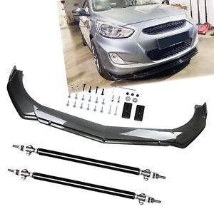 For Hyundai Accent Sedan Carbon Fiber Front Bumper Lip Chin Spoiler Splitter Bod