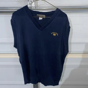 Vintage Notre Dame Thomas Bros By Hagale Cotton Vest Small Fighting Irish USA - Picture 1 of 5