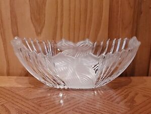 Mikasa Fruit Bowl Clear Frosted Embossed Oval Ribbed