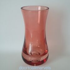 Pink Glass Vase Hand Blown in Poland Heavy Thick Bottom LSA International