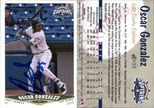 Oscar Gonzalez Signed 2018 Grandstand Lake County Captains #NNO Card Auto AU