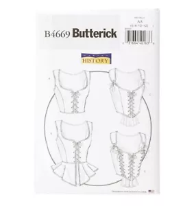 Butterick Pattern 4669 Laced Corsets Historical Costume Sizes 14 16 18 20 - Picture 1 of 1