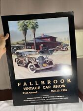 Vintage RARE 1986 Fallbrook Car Show 18x24 SIGNED Ken Eberts Gorgeous