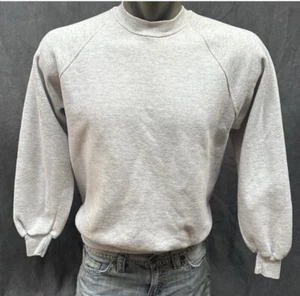 Felpa raglan vintage bianca grigia jerzees taglia XL - Foto 1 di 4