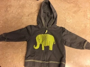 DOLCE! BABY CARTER'S 6 MTH grigio zip con cappuccio ELEFANTE verde lime - Foto 1 di 5
