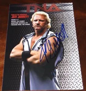 ¡PÁGINA DEL PROGRAMA JEFF JARRETT WWE WCW TNA HOF FIRMADA 9X13 1/4!!¡! - Imagen 1 de 1
