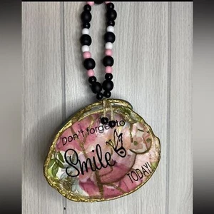 Handgefertigte Schmuckschale echte Muschelschale Decoupage Gold und Aqua Acrylfarbe - Bild 1 von 10