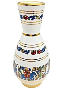 Neofitou Bud Vase weiß Porzellan Vintage handbemalt 24k Goldrand Griechenland 5,5" - Bild 1 von 6