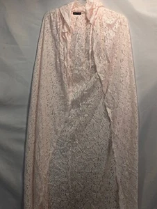NEW Handmade blush Lace cape Halloween costume Medieval Fairy hooded Adult Women - Picture 1 of 4