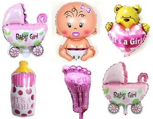 Baby Shower Party Foil Letters Balloons Airfill Its a Girl Pink Theme Baloons - Picture 1 of 23