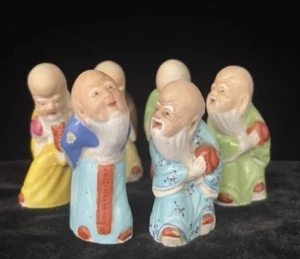 Vintage Set of 6 Chinese Sages, Small Figurines, - Picture 1 of 9