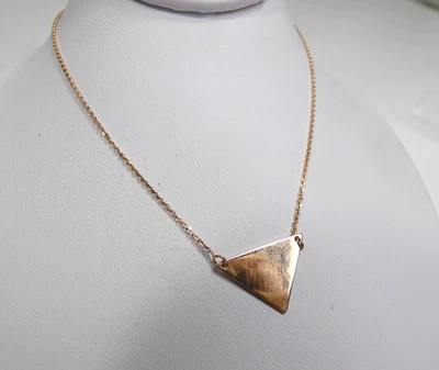 Solid Rose Gold Minimalist Triangle Necklace - Image 1 of 4
