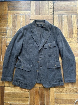 RRL Ralph Lauren 1940S MCGRAW LANA MEZCLA SARGA DEPORTE ARCHIVO ABRIGO TALLA L Foto 1 de 4