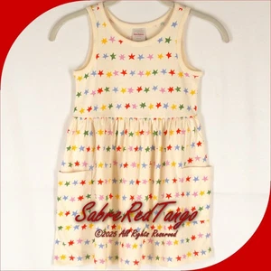 NWT HANNA ANDERSSON SLEEVELESS PLAYGROUND DRESS POCKETS STARS STRIPES 150 12 - Picture 1 of 4