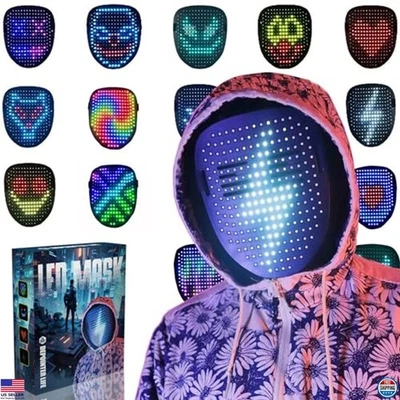 LED Lighted Face Mask with Gesture Control for Cosplay & Costume Parties - Image 1 of 4