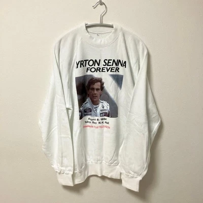Ayrton Senna Sweatshirt White Free Size Made in Japan - Image 1 of 4