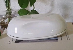Vintage Russel Wright Iroquois Stoneware Large 1/2 Pound White Butter Dish EUC - Picture 1 of 6