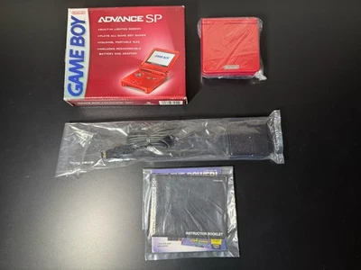 Nintendo GameBoy Advance GBA SP Red Handheld Game System Complete Excellent - Image 1 of 4