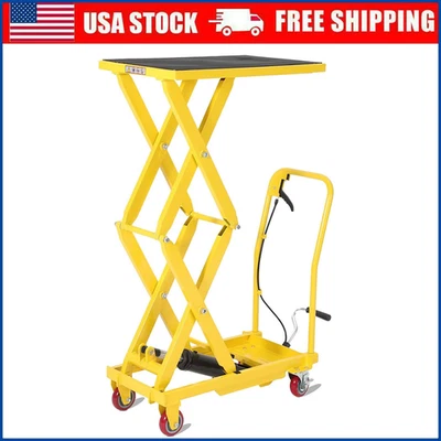 Hydraulic Lift Table Cart, 330lbs 50" Lifting Height,Double Scissor Lift Table - Image 1 of 4
