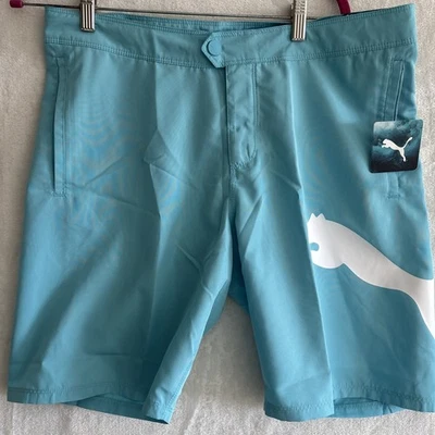 Puma 20” Boardshorts Azul Para Hombre 34 Bañador Grande Logo Ajuste Regular Repelente al Agua Foto 1 de 4