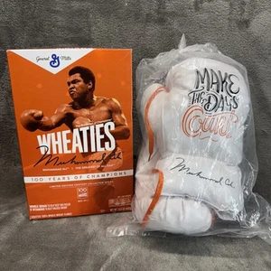 100 Years of Wheaties White Boxing Gloves And Box Of Cereal Muhammad Ali No 1 - Picture 1 of 18
