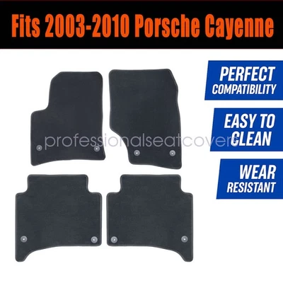 Alfombrillas delanteras y traseras impermeables terciopelo negro para 03-10 Porsche Cayenne Foto 1 de 4
